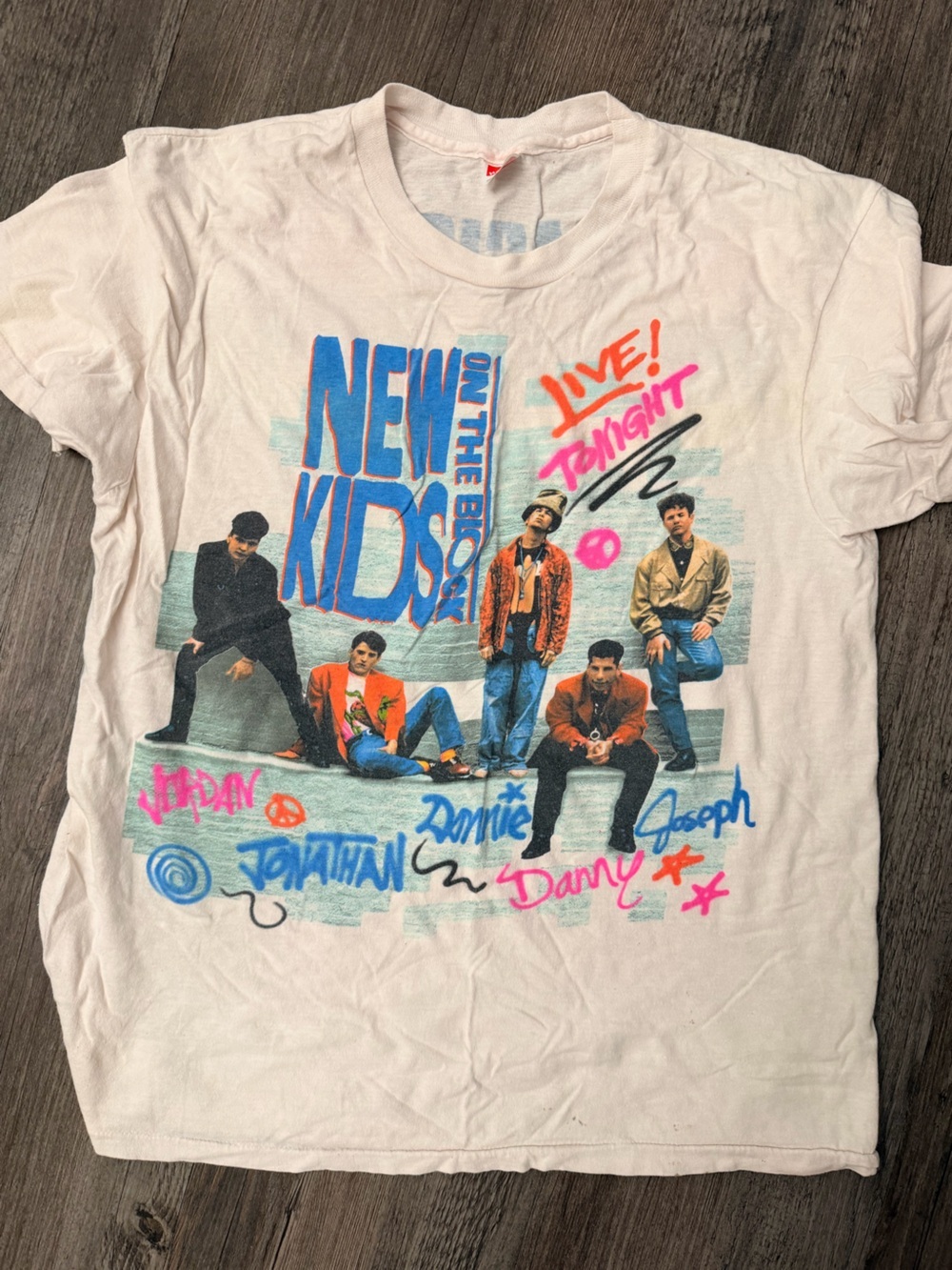 Hanes White New Kids On The Block Live Tonight Graphic Tee